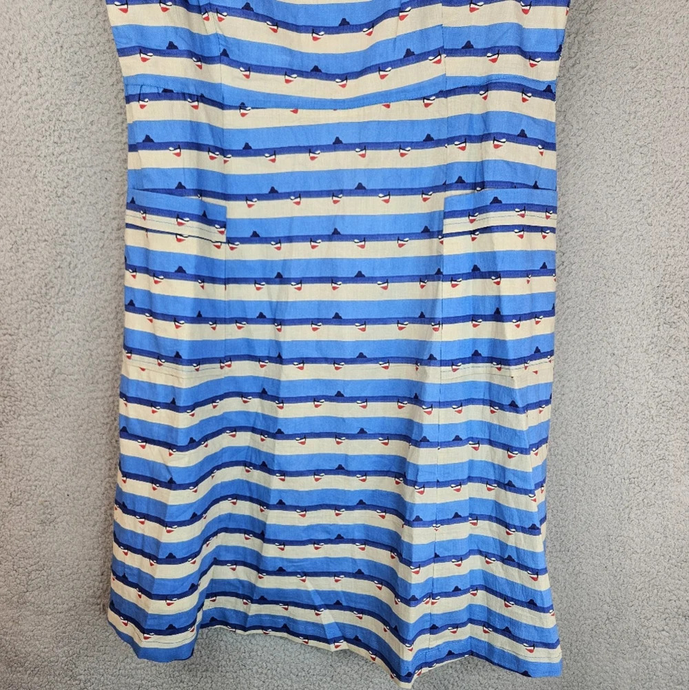 Pretty Vacant Dress Sz XL Nautical Print All Cotton Lined Lightweight Womens - Picture 4 of 13